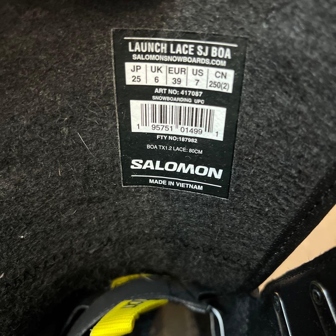 23-24 3回使用　SALOMON スノーボードブーツ ブラック　LAUNCH