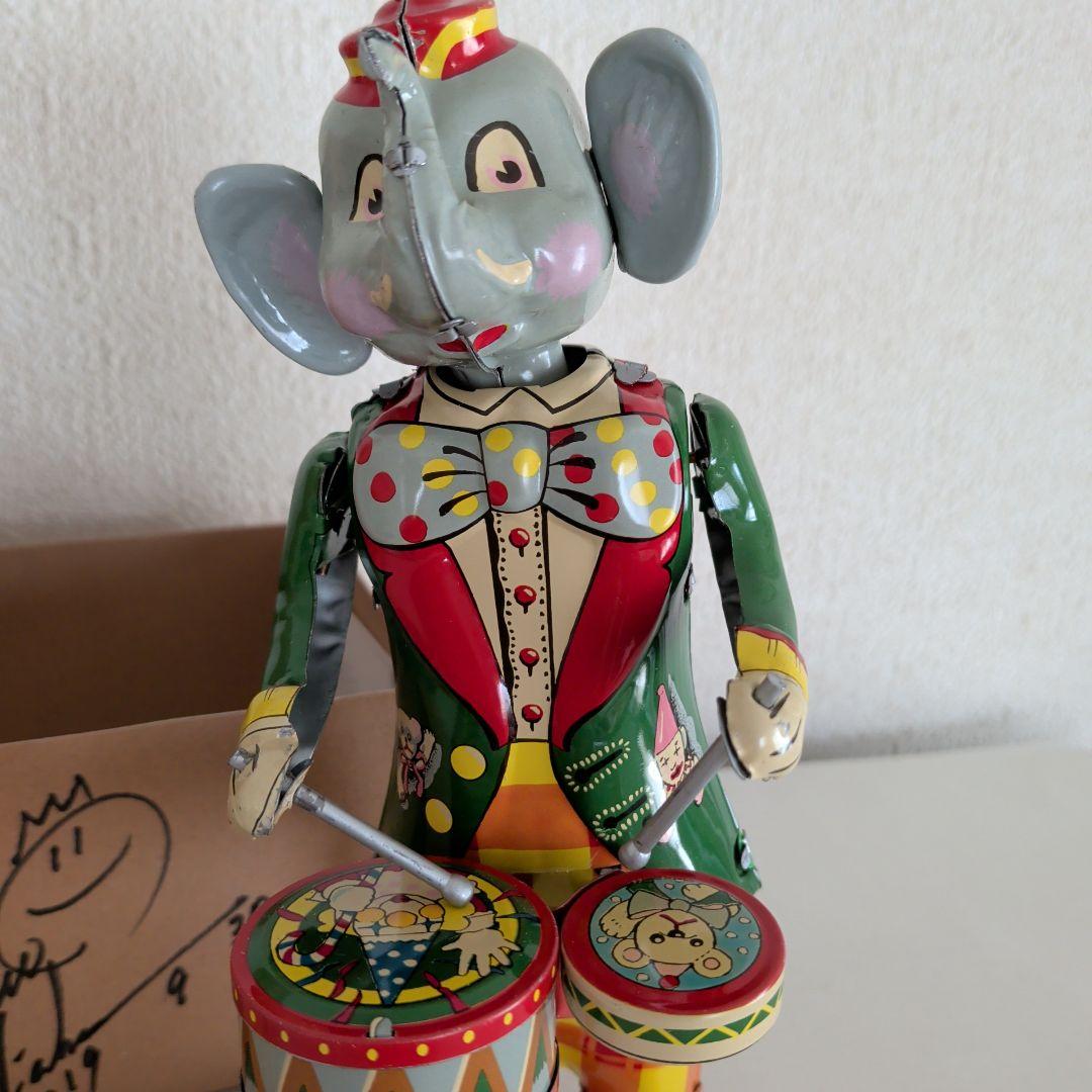ブリキのおもちゃ　ゾウノタイコタタキ　北原照久サイン付　復刻　トイズクラブ