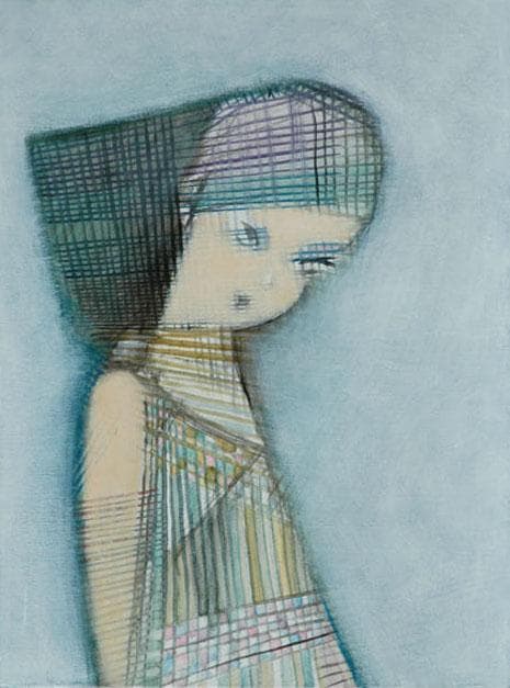 油絵 菅家令子 絵 絵画 インテリア 額付(銀) F4-071312 人物 女性