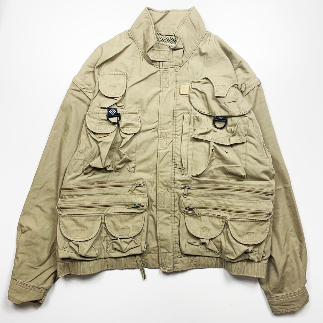 【傑作レア】90sコロンビアPFGフィッシングジャケットベストL◆古着ビンテージ