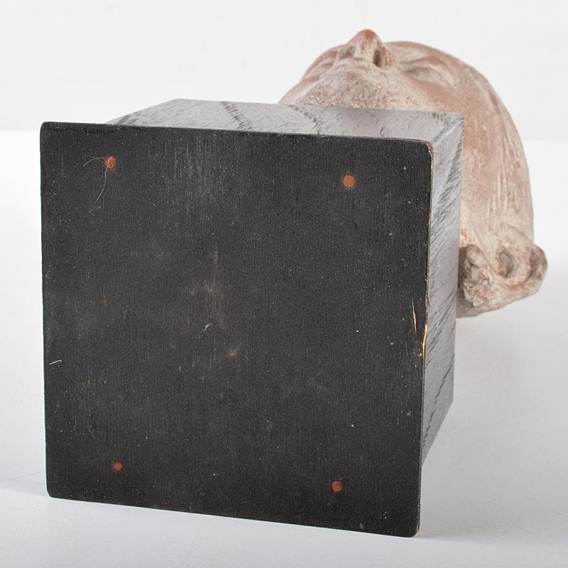 仏教美術　レプリカ　樹脂製　頭俑　仏頭　台座付　C　R5173