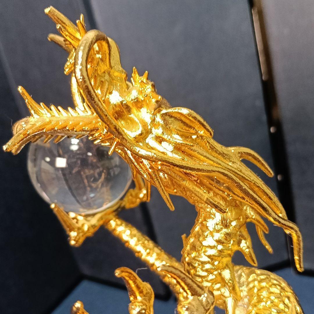 AO82 般若勘渓 昇龍 水晶玉 逆さ写り本物 鋳銅製 未使用 美品共箱 飾台