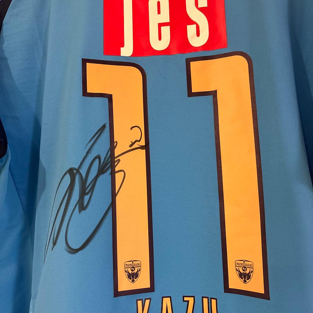 KINGKAZUキングカズ横浜FCサイン入りユニOサイズ