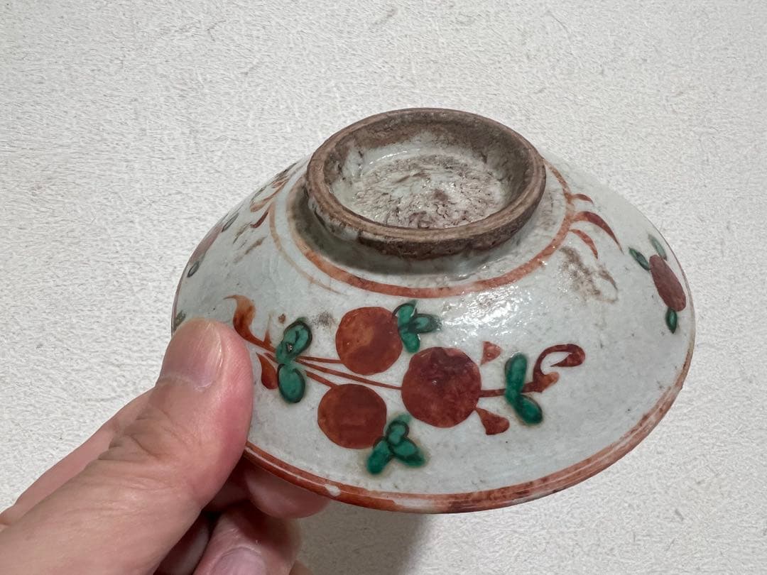 明時代 中国 呉須赤絵 小皿 花紋 懐石 茶道 茶道具 骨董 古美術