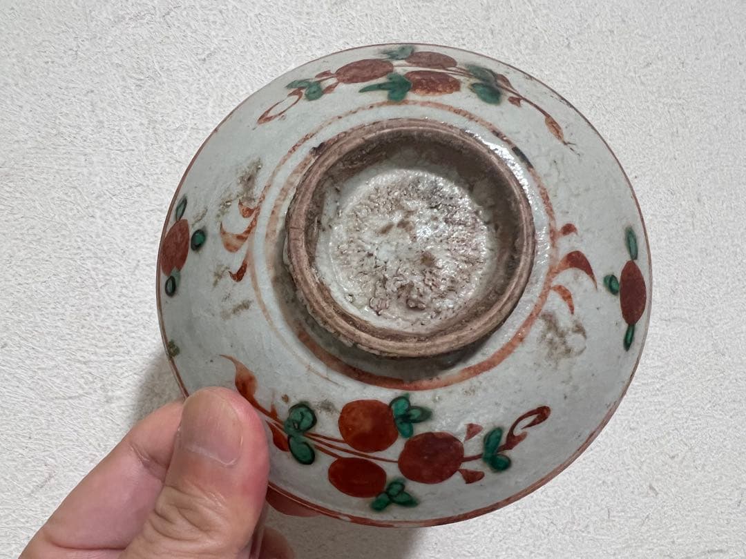 明時代 中国 呉須赤絵 小皿 花紋 懐石 茶道 茶道具 骨董 古美術