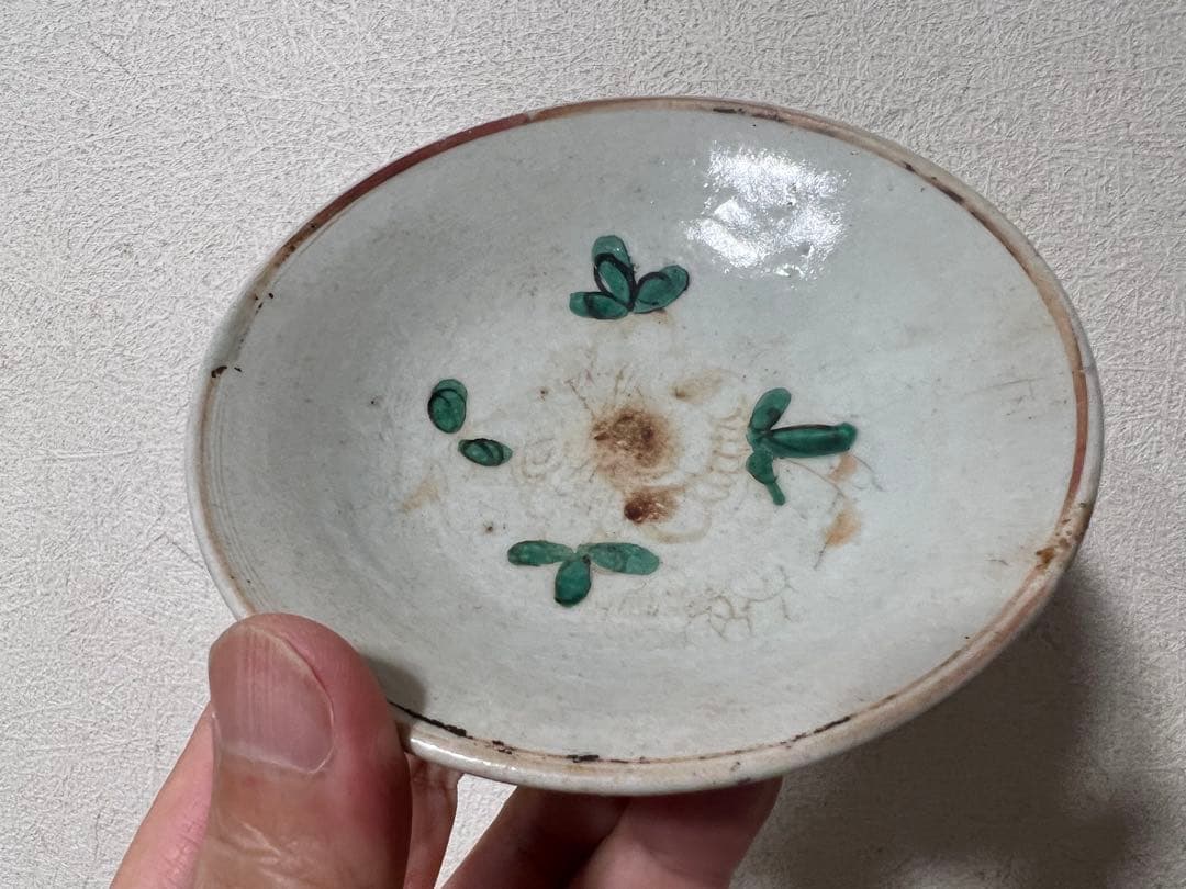 明時代 中国 呉須赤絵 小皿 花紋 懐石 茶道 茶道具 骨董 古美術