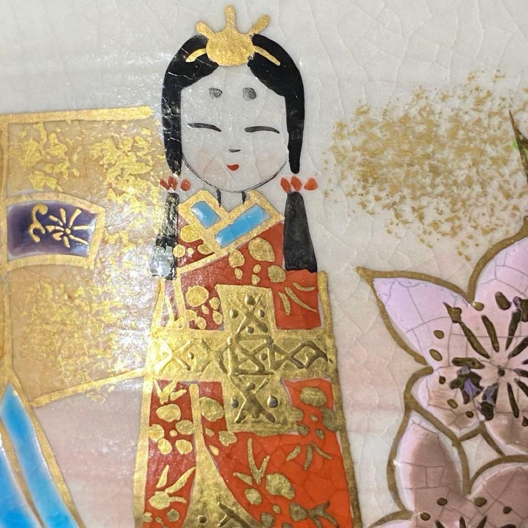 京焼　橋本永豊　乾山写雛人形文　抹茶茶盌　茶道具　茶碗　雛祭り　清水焼　共箱有り