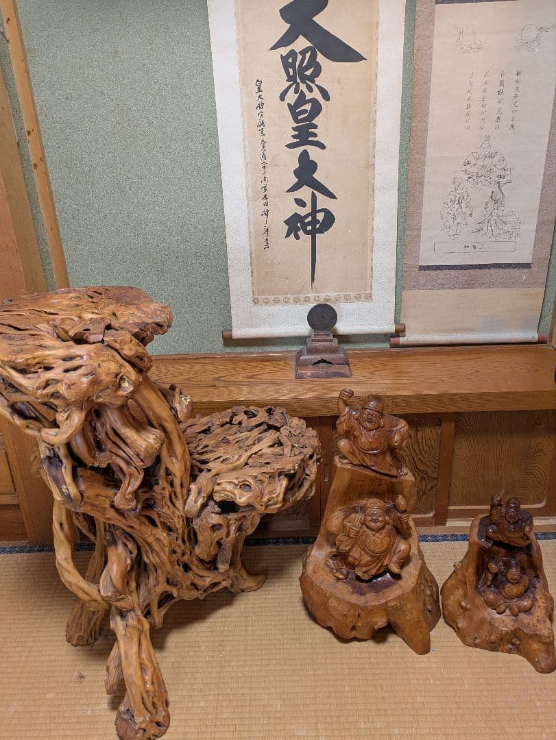 木製彫刻 神像 伝統工芸品