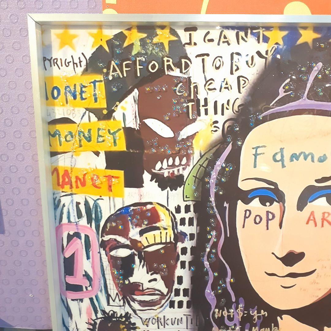 輸入雑貨　天然石　ダヴィンチ作『落書きモナリザ・クリスタルアート』　水晶・宝石絵