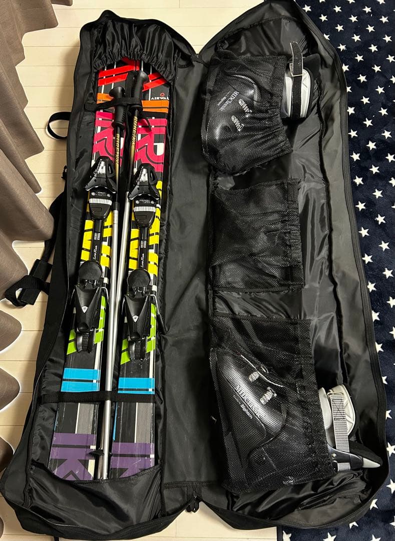 AK スキーセット マルチカラー スキーブーツ2足付 ブラックスキーセットケース