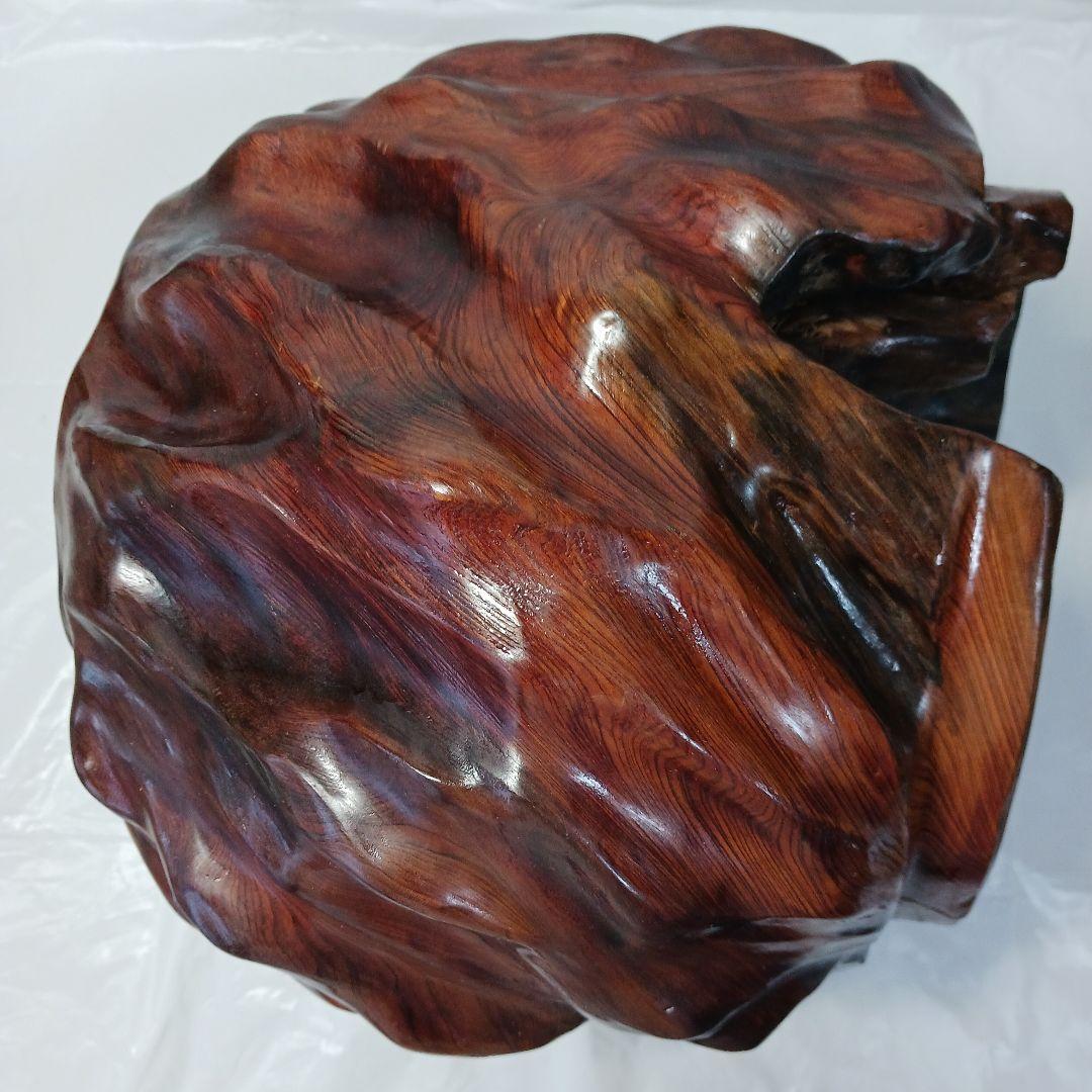 送料込み　屋久杉　虎杢の花器・つぼ(アンティーク)