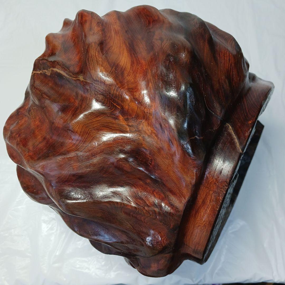 送料込み　屋久杉　虎杢の花器・つぼ(アンティーク)