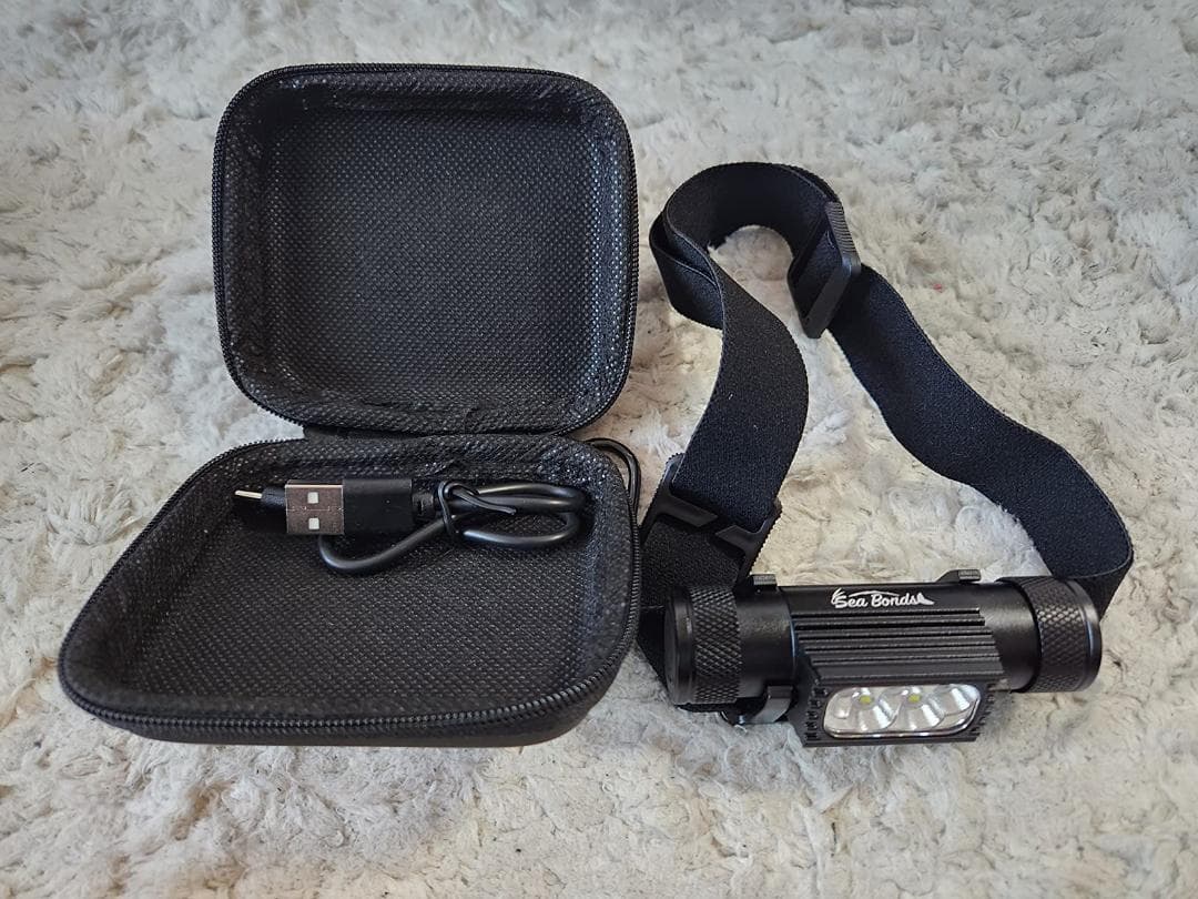 釣り 防水機能搭載 首掛け ヘッドライト 魚への刺激を抑える