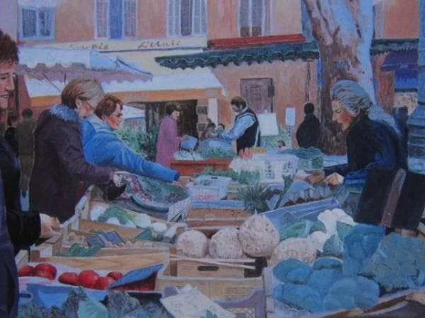 三鞍エミリー、朝市、希少な画集より、新品高級額・額装付