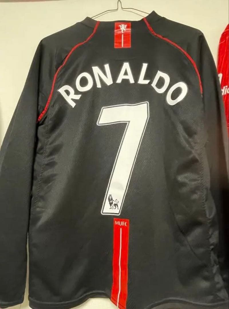 ロナウド ユニフォーム マンチェスターユナイテッド 長袖 アウェイ 黒 ブラック