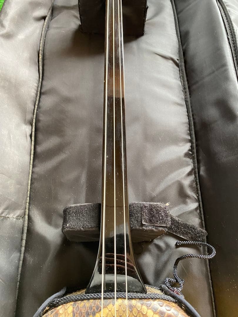 沖縄三線　蛇革　本革　ケース付き