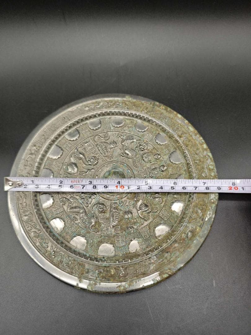 中国　唐時代　三角縁神獣鏡(E-24)