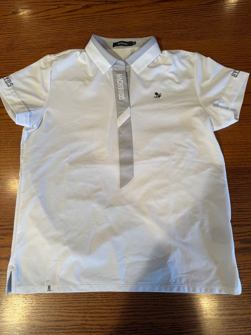 8YARDS ハチヤーズ ポロシャツ L レディース ホワイト ゴルフウェア半袖