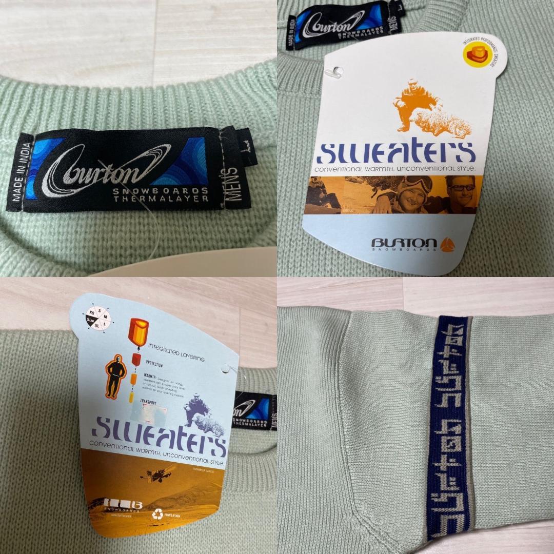 未使用 Burton バートン ミントグリーン ウール混 セーター スノーボード