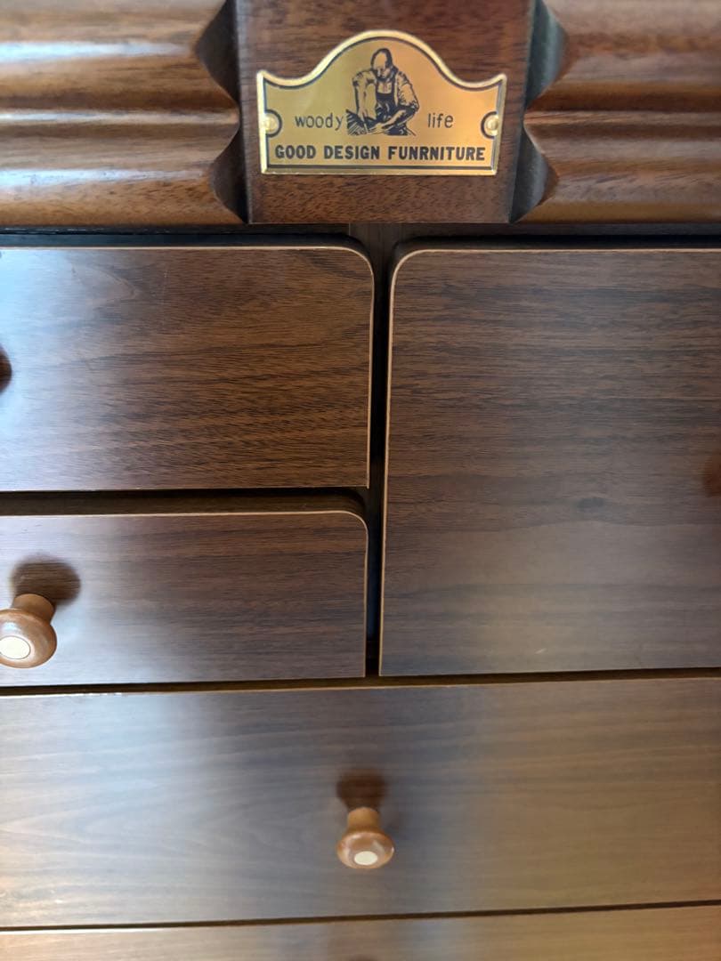 ブラウン木製タンス woody life GOOD DESIGN