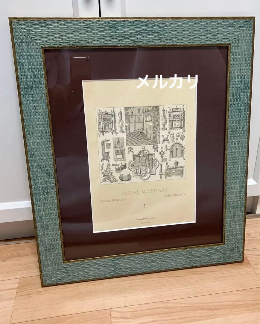 フランスアンティーク銅版画　額装品