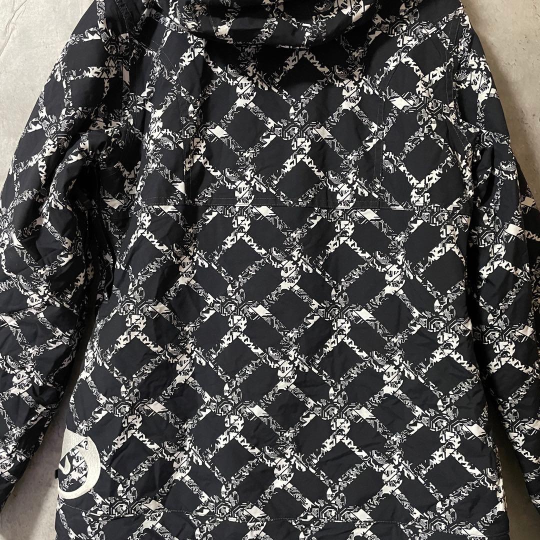 Burtonバートンスキーウェアスノーボードジャケットパーカー黒ブラック総柄希少