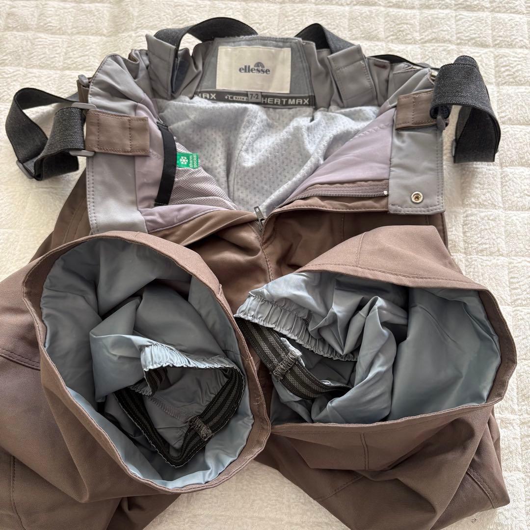 ellesse スキーウェア レディース上下 7-2ベージュ×ブラウンダウン80