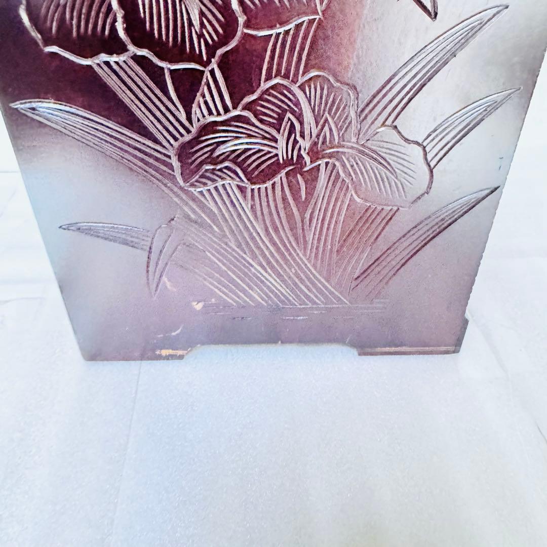 【極美品】日光彫 小箪笥 3段 卓上収納 花模様 内装赤 高級感 彫刻　伝統工芸