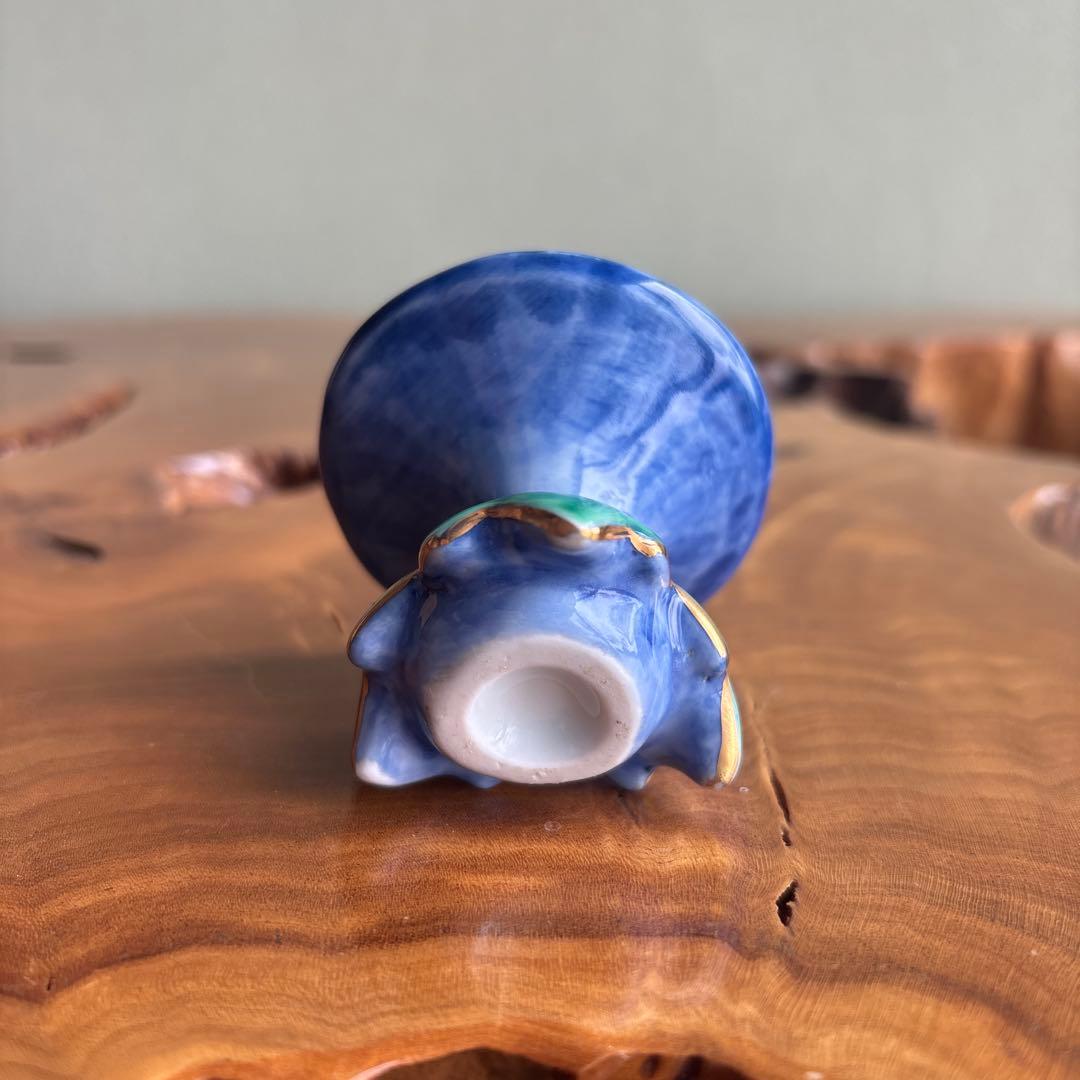 色絵 朝顔蓋置 平安 高野昭阿弥 茶道具 共箱