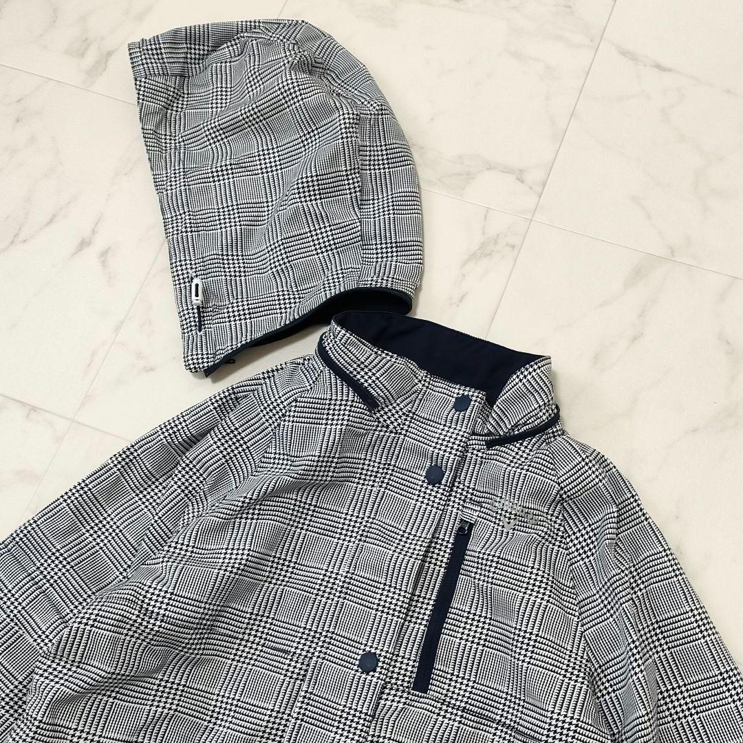 キャロウェイ　2way　レインウェア　コート　千鳥柄チェック　袖　フード脱着　S