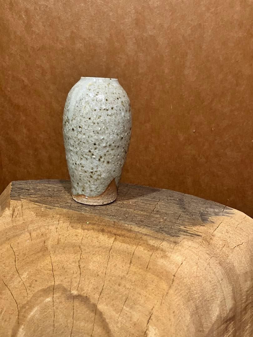 花入　壺　信楽　窯変の景色が美しい