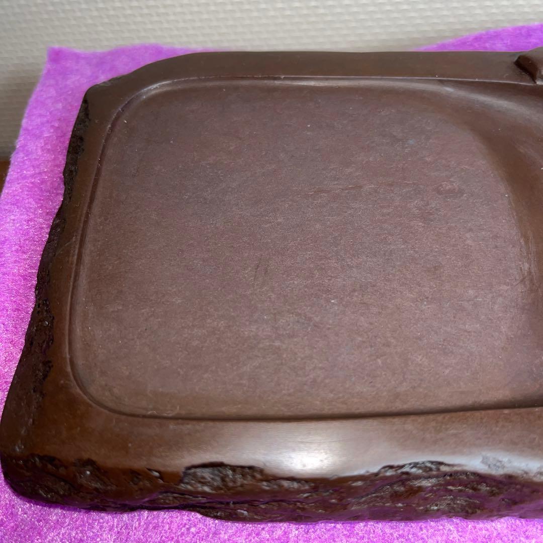 ⭕️赤間硯　実葉彫刻入り　玉池堂　華泉　木村保一　彫刻美しい女性好み作品