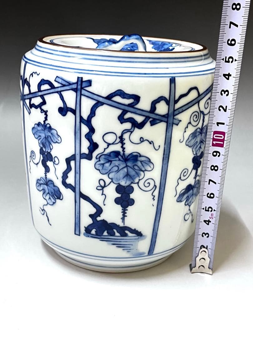 E530 染付葡萄棚繪 水指 茶道具 茶器