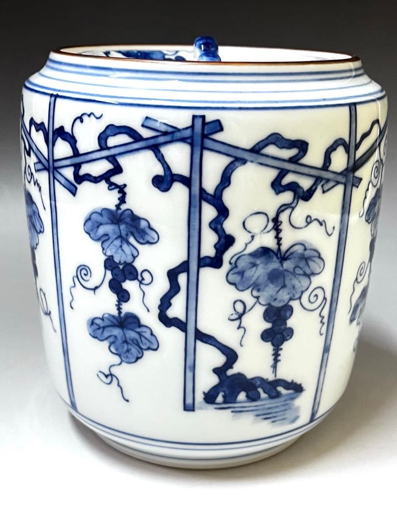 E530 染付葡萄棚繪 水指 茶道具 茶器