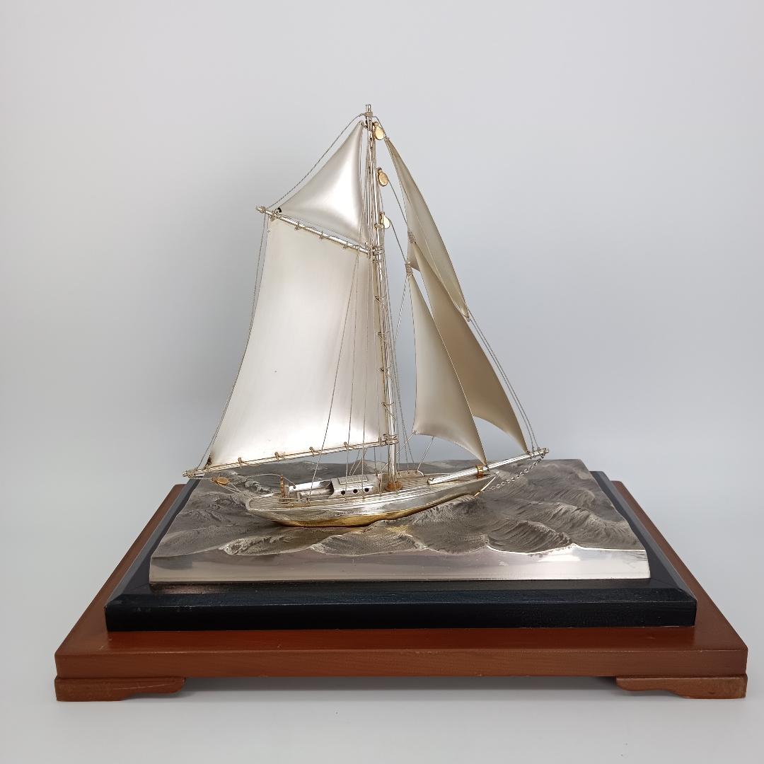 銀製 ヨット SILVER970 船 置物 帆船 オブジェ インテリア シルバー