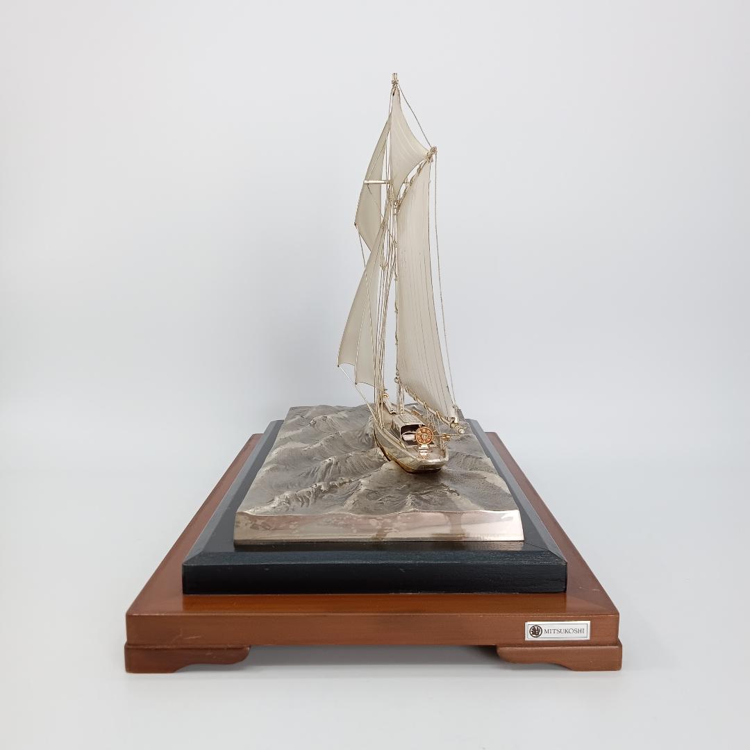 銀製 ヨット SILVER970 船 置物 帆船 オブジェ インテリア シルバー