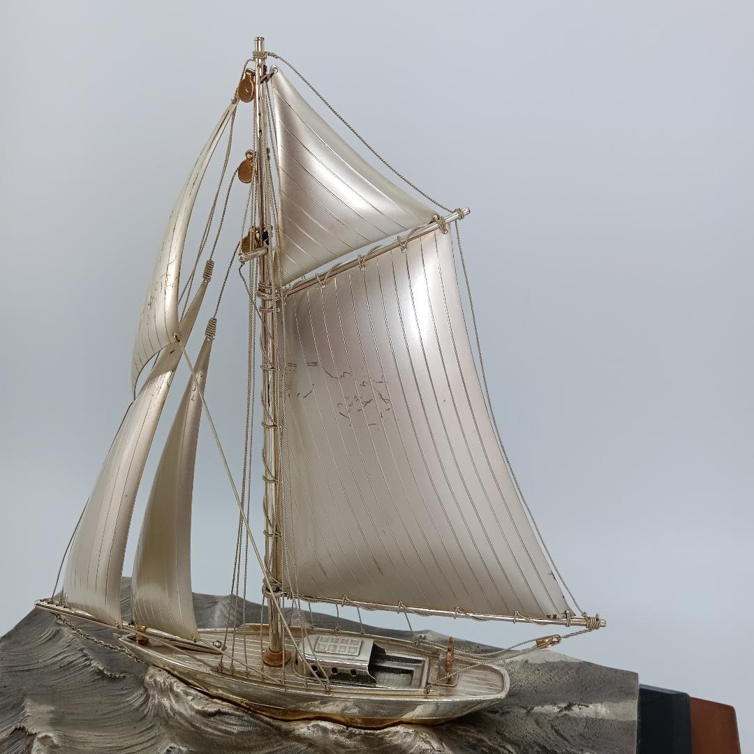 銀製 ヨット SILVER970 船 置物 帆船 オブジェ インテリア シルバー