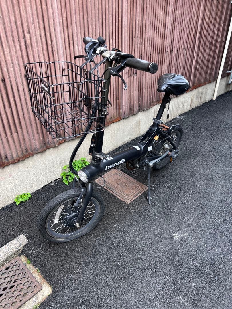 【京都市直接引き取り限定】※訳ありbenelli 折りたたみ自転車 ブラック