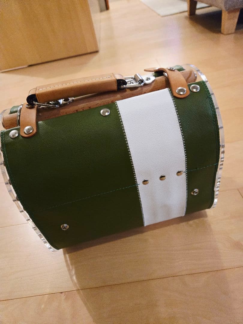 LITTLE BUDDY クリア小型インコ用 ケージ キャリー グリーン