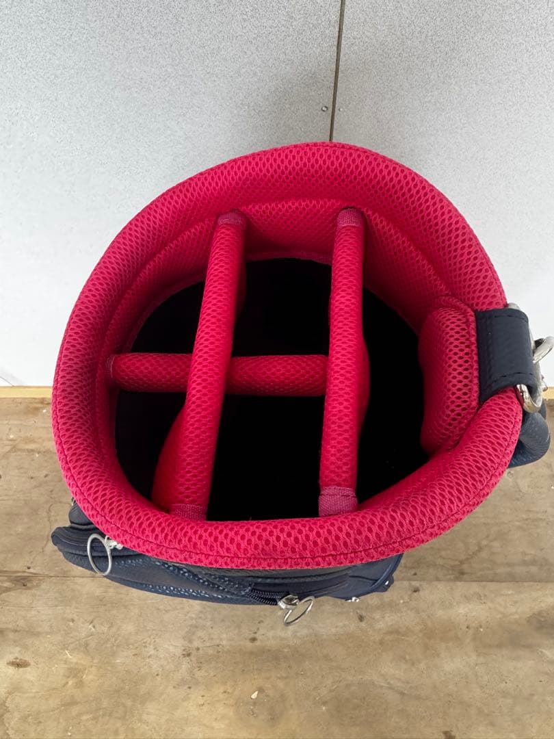 ゴルフキャディバッグ ネイビー/ピンク