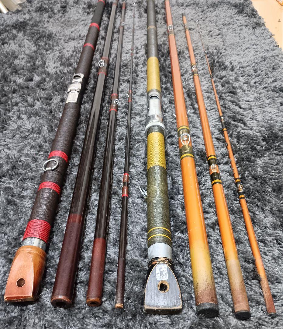 4本継ぎ石鯛竿5.2m&4.7mまとめて２本！グラス製