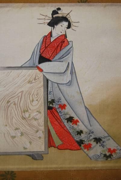 真作/島田廣明/浮世絵/美人画/NO.2/布袋屋掛軸HB-23/