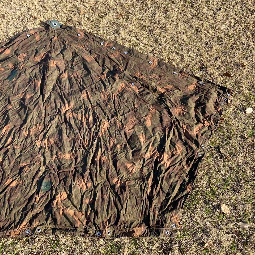 ハンガリー軍幕④　ポンチョ　２枚　ポール・ペグセット　 ワンポールテント