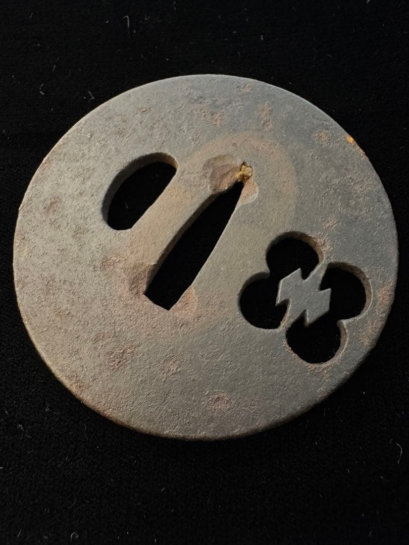 無銘 鉄地紋透かし鐔 鍔 拵 日本刀 刀装具 骨董 古美術 江戸時代