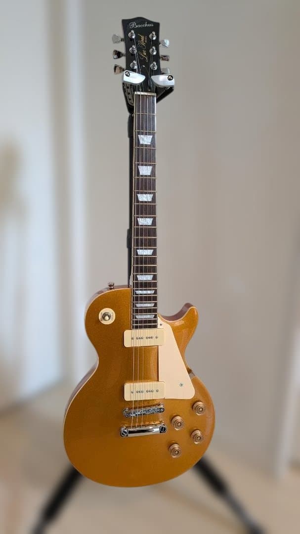 【本日17時まで】Bacchus レスポール ゴールドトップ P-90 美品