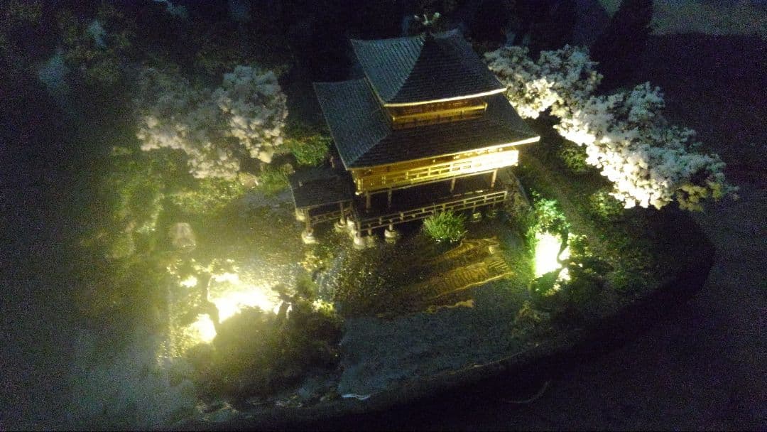 SP製作✨️桜咲く、金閣寺、ジオラマ ✨️LEDライト、ケース付❗️製作依頼用