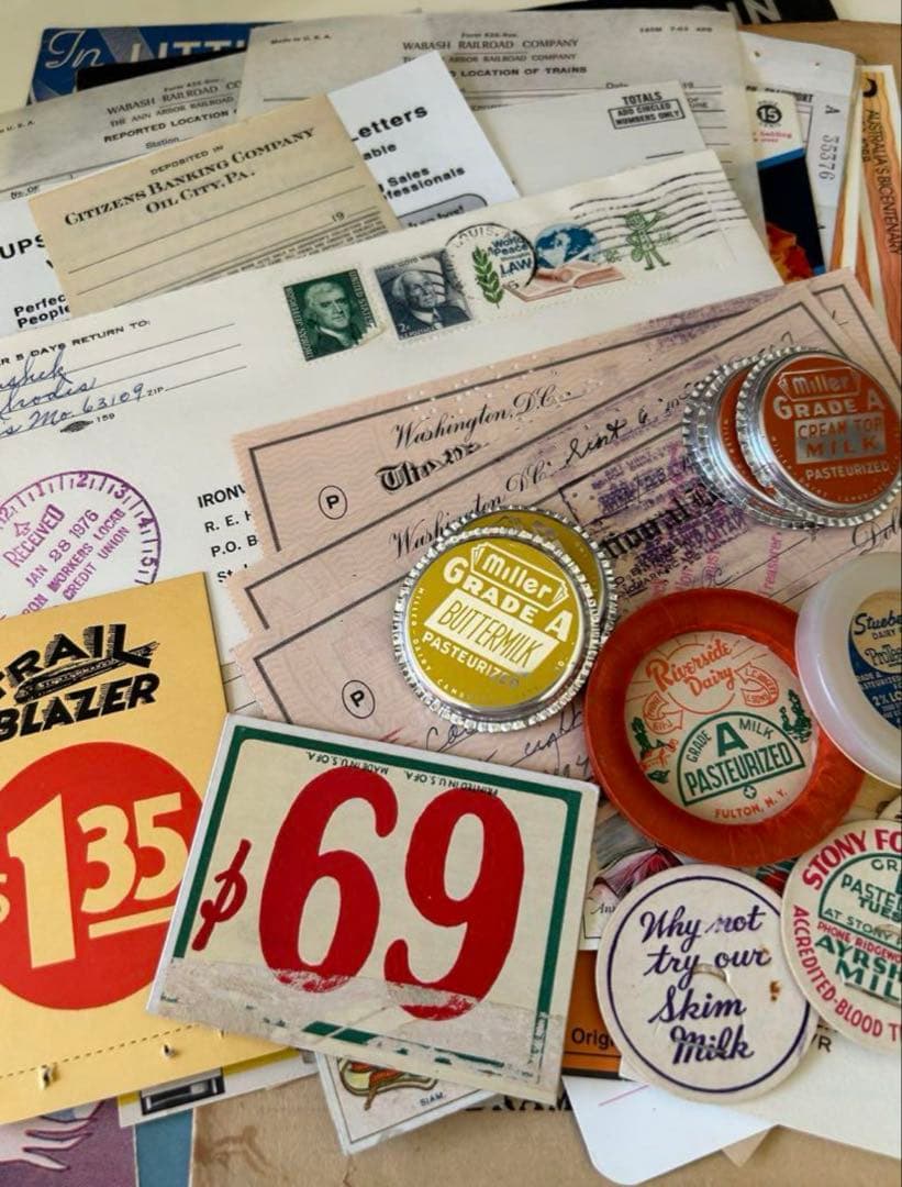 SALE！紙モノ詰め込みBOX ★60サイズ 海外 紙もの ヴィンテージ