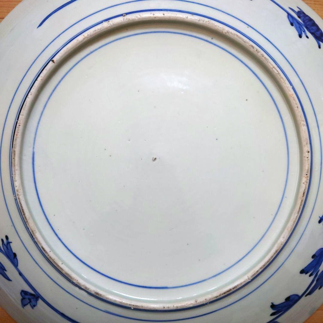 新春特価⚫希少特大皿⚫古伊万里色絵松竹梅花唐子図大皿⚫直径約46.5cm大正時代