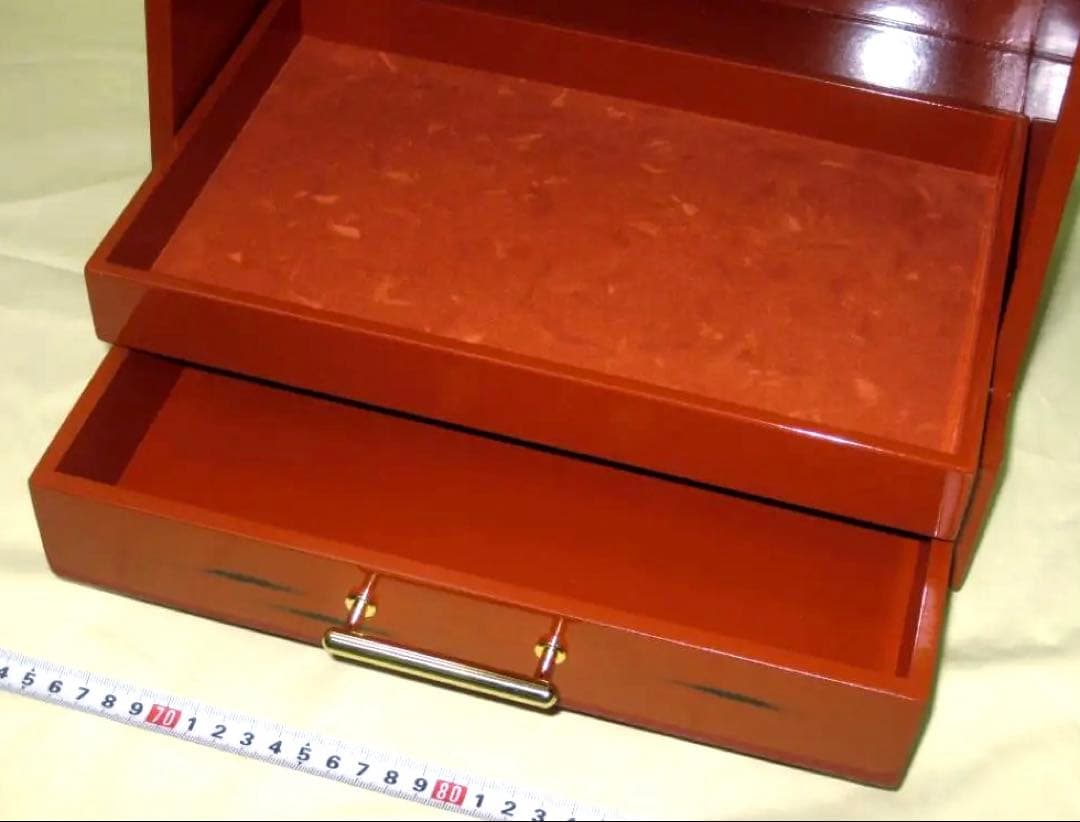 根来塗 メイクボックス 大 鏡台 　紀州塗り　コスメボックス