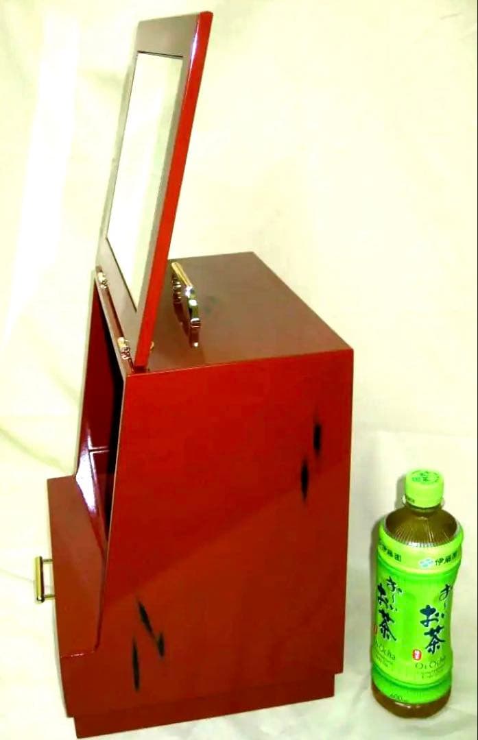 根来塗 メイクボックス 大 鏡台 　紀州塗り　コスメボックス